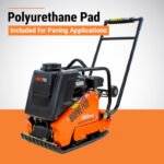 BravePro Forward Plate Compactor | 16 In. | Rubber Mat, Tank, and Wheel Kit | Honda GX160 - working-component detail
