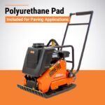 BravePro Forward Plate Compactor | 20 In. | Rubber Mat, Tank, and Wheel Kit | Honda GX160 - working-component detail