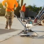 30" Portable Honda Concrete Power Trowel with 18ft Bull Float Handle GX35 - handle detail