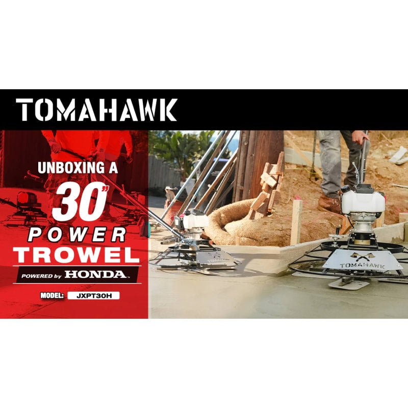 30" Portable Honda Concrete Power Trowel with 18ft Bull Float Handle GX35 - handle detail