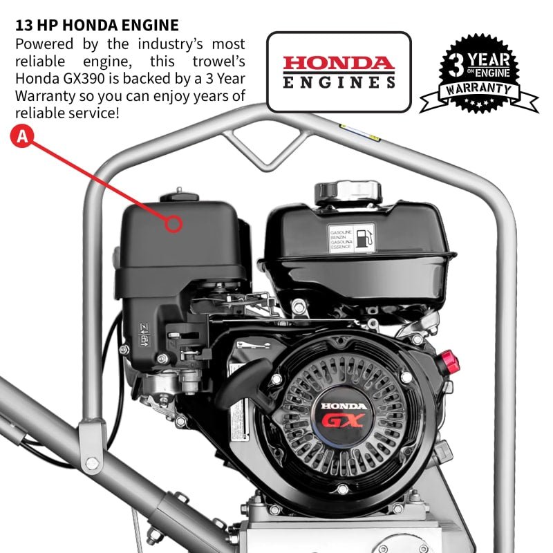 46" Honda Concrete Fast Pitch Power Trowel with 13HP Honda GX390 Finishing Blades Finishing Tool - Image 4