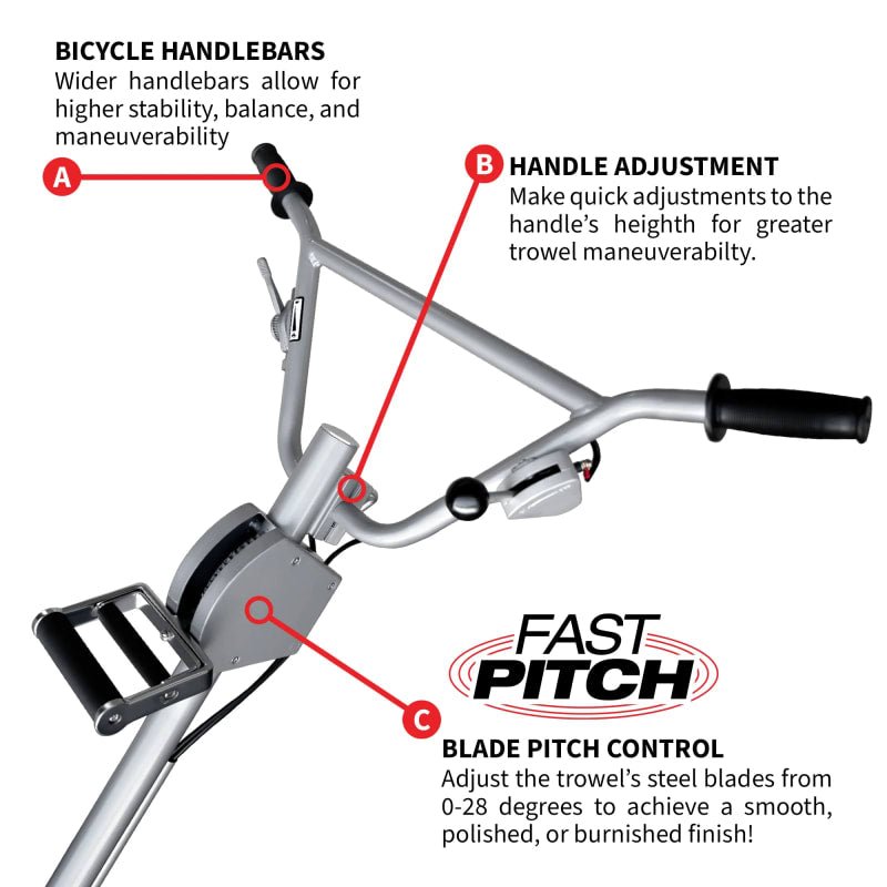 46" Honda Concrete Fast Pitch Power Trowel with 13HP Honda GX390 Finishing Blades Finishing Tool - Image 5