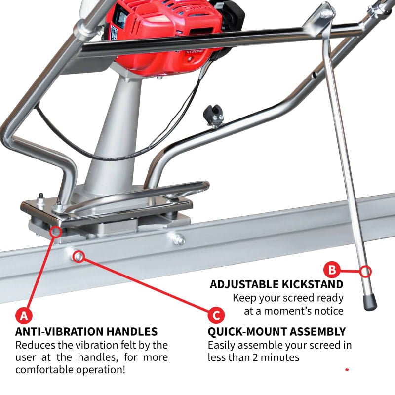Honda Concrete Finishing Bundle with Magnesium Screed Blade Float and Honda Vibrator with 10" Whip W/ Free Vibration Impact Ironclad Gloves - Image 10