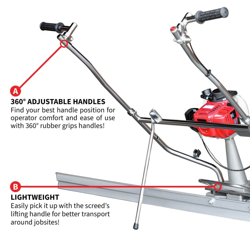 Honda Concrete Finishing Bundle with Magnesium Screed Blade Float and Honda Vibrator with 10" Whip W/ Free Vibration Impact Ironclad Gloves - Image 11