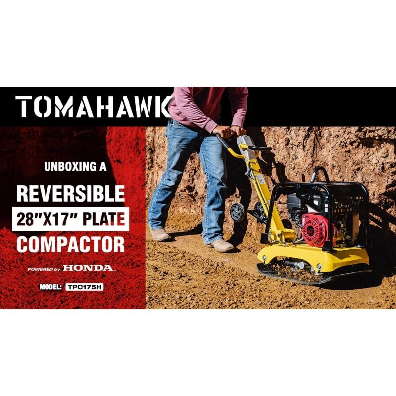 Tomahawk 6.5 HP Honda Reverse Hydraulic Plate Compactor for Soil, Aggregate, Cohesive Compaction - in-use view