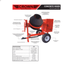 9 Cu Ft Cement Mixer | Crown | Poly Drum | Honda Gas | Towable - Image 4