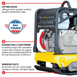 Reversible Plate Compactor - Honda GX160 - 5.5 HP - 3,500 lbs/ft_ W/ Free Vibration Impact Ironclad Gloves - Image 9