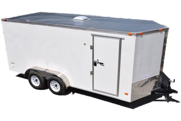7X16TA_InPixio-e1525882141803.jpg CY230 Cynergy 7x16 Enlcosed Trailer TA White W/ Racks - Image 1
